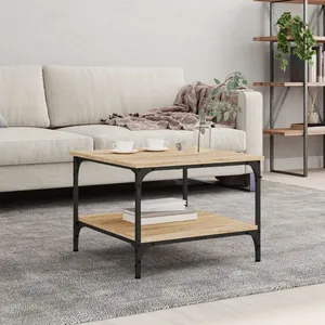 vidaXL Table basse chêne sonoma 55x55x40 cm bois d'ingénierie pas cher
