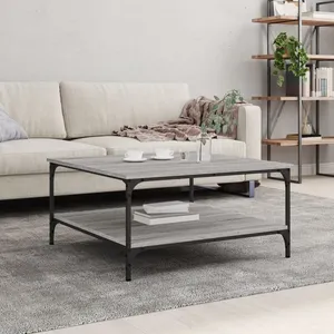 vidaXL Table basse sonoma gris 80x80x40 cm bois d'ingénierie pas cher