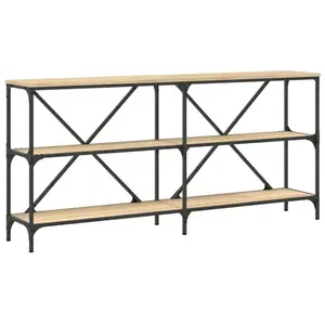 Comparateur de prix : vidaXL Table console chêne sonoma 160x30x75cm bois d'ingénierie et fer