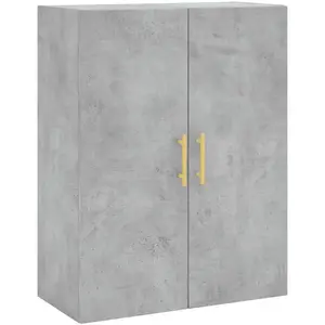vidaXL Armoire murale gris béton 69,5x34x90 cm pas cher