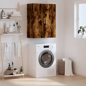 vidaXL Armoire murale chêne fumé 69,5x34x90 cm pas cher