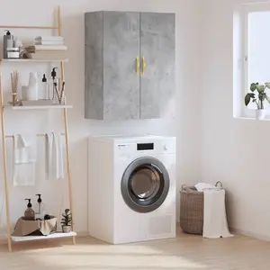 vidaXL Armoire murale gris béton 69,5x34x90 cm pas cher