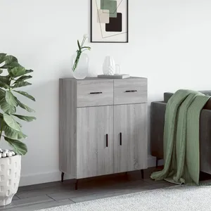 vidaXL Buffet sonoma gris 69,5x34x90 cm bois d'ingénierie pas cher