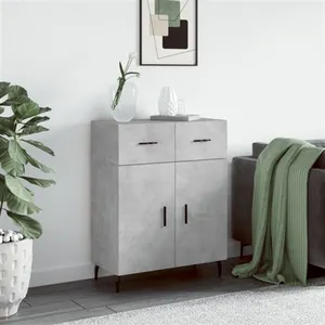 vidaXL Buffet gris béton 69,5x34x90 cm bois d'ingénierie pas cher