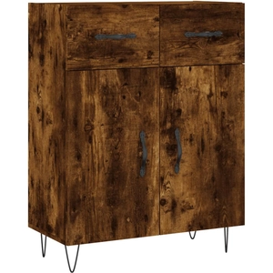 vidaXL Buffet chêne fumé 69,5x34x90 cm bois d'ingénierie pas cher