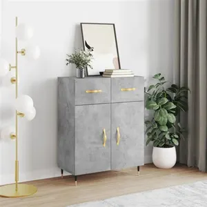 vidaXL Buffet gris béton 69,5x34x90 cm bois d'ingénierie pas cher