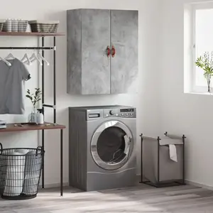 vidaXL Armoire murale gris béton 69,5x34x90 cm pas cher