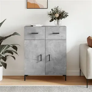 vidaXL Buffet gris béton 69,5x34x90 cm bois d'ingénierie pas cher
