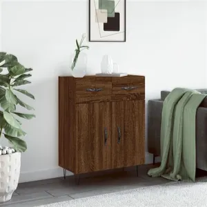 vidaXL Buffet chêne marron 69,5x34x90 cm bois d'ingénierie pas cher