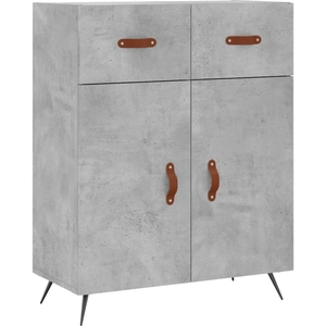 vidaXL Buffet gris béton 69,5x34x90 cm bois d'ingénierie pas cher