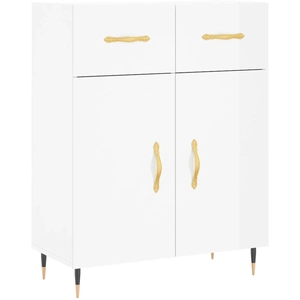 vidaXL Buffet Blanc brillant 69,5x34x90 cm Bois d'ingénierie pas cher