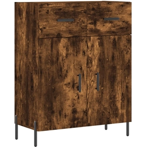 vidaXL Buffet chêne fumé 69,5x34x90 cm bois d'ingénierie pas cher