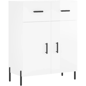 vidaXL Buffet Blanc brillant 69,5x34x90 cm Bois d'ingénierie pas cher