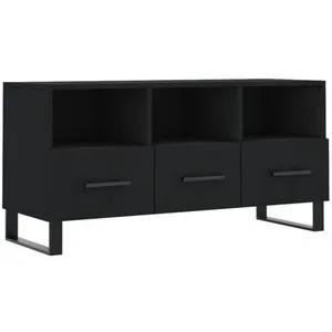vidaXL Meuble TV noir 102x36x50 cm bois d'ingénierie pas cher