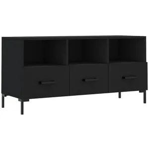 vidaXL Meuble TV noir 102x36x50 cm bois d'ingénierie pas cher