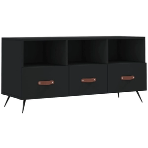 vidaXL Meuble TV noir 102x36x50 cm bois d'ingénierie pas cher