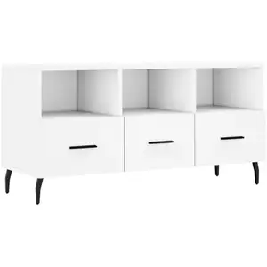 vidaXL Meuble TV blanc 102x36x50 cm bois d'ingénierie pas cher