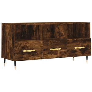 vidaXL Meuble TV chêne fumé 102x36x50 cm bois d'ingénierie pas cher