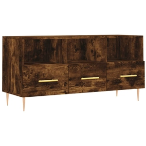 vidaXL Meuble TV chêne fumé 102x36x50 cm bois d'ingénierie pas cher