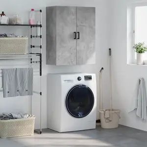 vidaXL Armoire murale gris béton 69,5x34x90 cm pas cher
