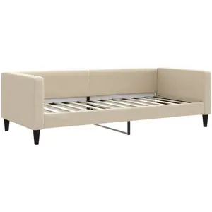 vidaXL Vidaxl Lit De Repos Crème 90x200 Cm Tissu pas cher