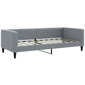 Lit de repos gris clair 90x190 cm tissu Vidaxl Gris clair pas cher