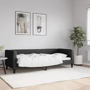 vidaXL Lit de repos sans matelas noir 80x200 cm tissu pas cher