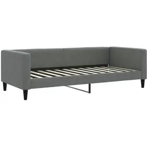 vidaXL Lit de jour gris foncé 90x200 cm tissu pas cher