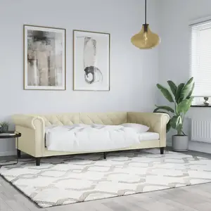 vidaXL Lit de jour crème 90x200 cm similicuir pas cher
