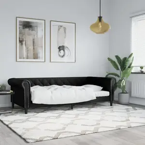 vidaXL Lit de jour noir 90x200 cm similicuir pas cher