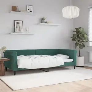 vidaXL Vidaxl Lit De Repos Vert Foncé 90x200 Cm Velours pas cher