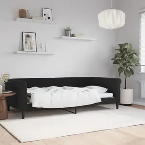 vidaXL Lit de repos noir 100x200 cm velours pas cher