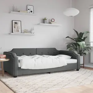 vidaXL Lit de repos gris foncé 100x200 cm tissu pas cher