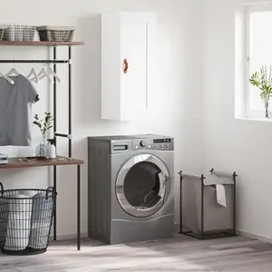 vidaXL Armoire murale blanc 34,5x34x90 cm bois d'ingénierie pas cher