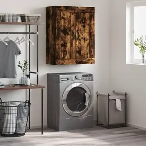 vidaXL Armoire murale chêne fumé 69,5x34x90 cm bois d'ingénierie pas cher