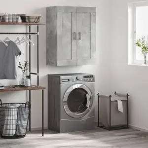 vidaXL Armoire murale gris béton 69,5x34x90 cm bois d'ingénierie pas cher