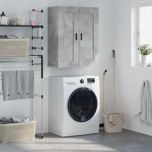 vidaXL Armoire murale gris béton 69,5x34x90 cm bois d'ingénierie pas cher