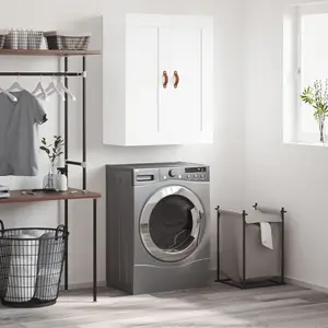 vidaXL Armoire murale blanc 69,5x34x90 cm bois d'ingénierie pas cher