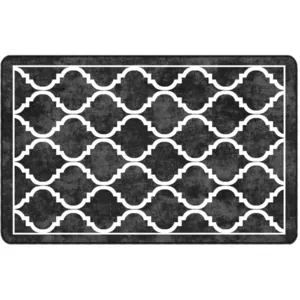 vidaXL Tapis lavable noir et blanc 190x300 cm antidérapant