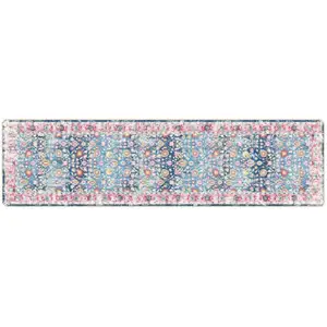 vidaXL Tapis lavable multicolore 80x300 cm antidérapant pas cher