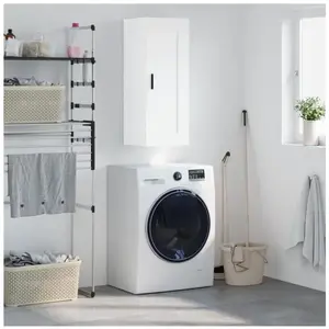 vidaXL Armoire murale blanc 34,5x34x90 cm bois d'ingénierie pas cher