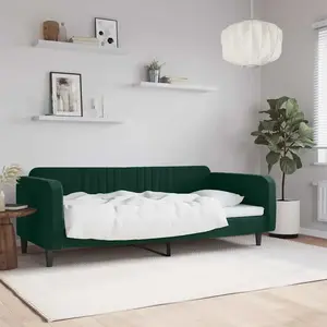 vidaXL Lit de repos vert foncé 100x200 cm velours pas cher
