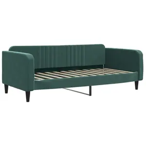 vidaXL Vidaxl Lit De Repos Vert Foncé 90x200 Cm Velours