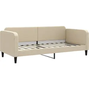 vidaXL Lit de repos crème 90x200 cm tissu pas cher