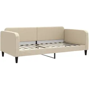 vidaXL Vidaxl Lit De Repos Crème 100x200 Cm Tissu pas cher