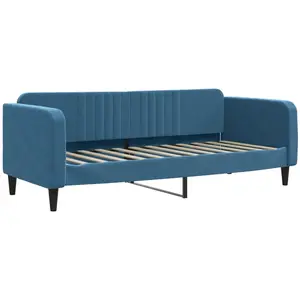 vidaXL Vidaxl Lit De Repos Bleu 80x200 Cm Velours pas cher