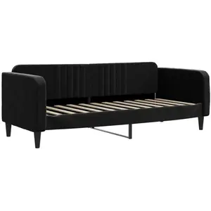 vidaXL Lit de repos noir 80x200 cm velours pas cher