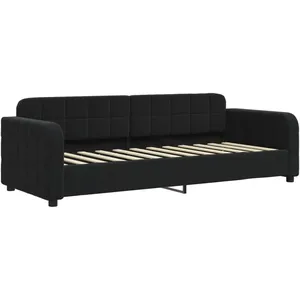 vidaXL Lit de repos sans matelas noir 80x200 cm velours pas cher