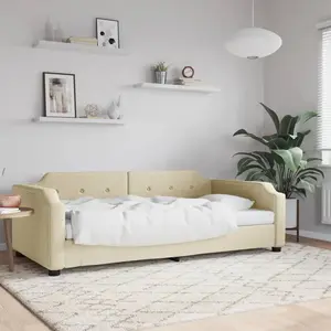 vidaXL Lit de repos crème 80x200 cm tissu pas cher