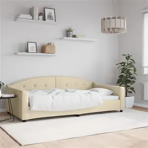 vidaXL Lit de repos crème 100x200 cm tissu pas cher
